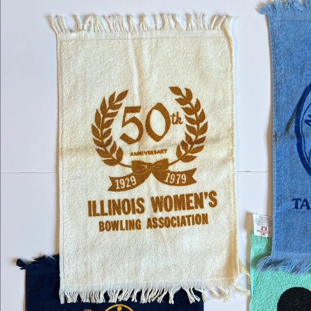 Vintage bowling Towels Set, Illinois, Baton Rouge,Tampa & Buffalo NY